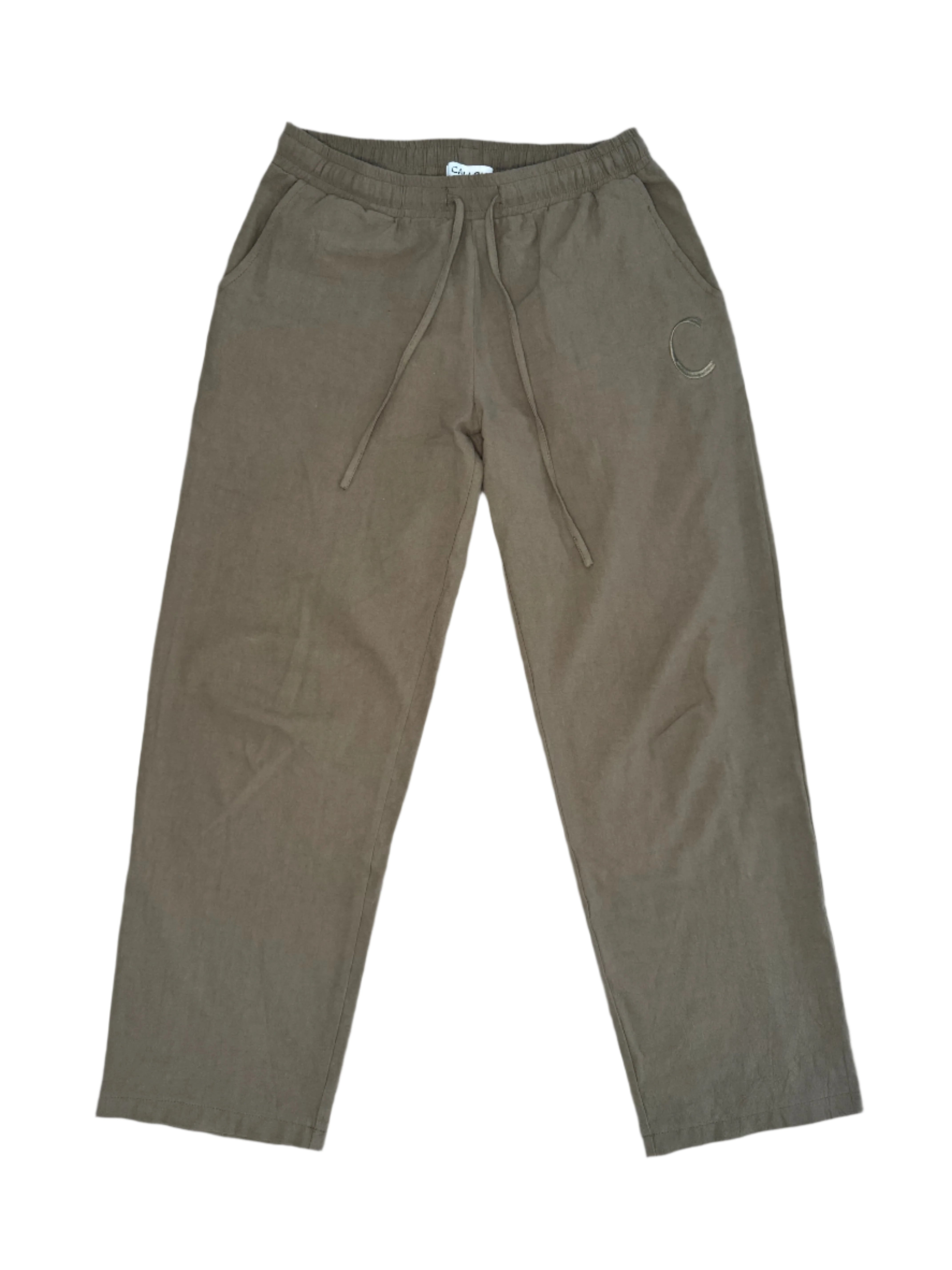 Moss Green SunChaser Linen Pants
