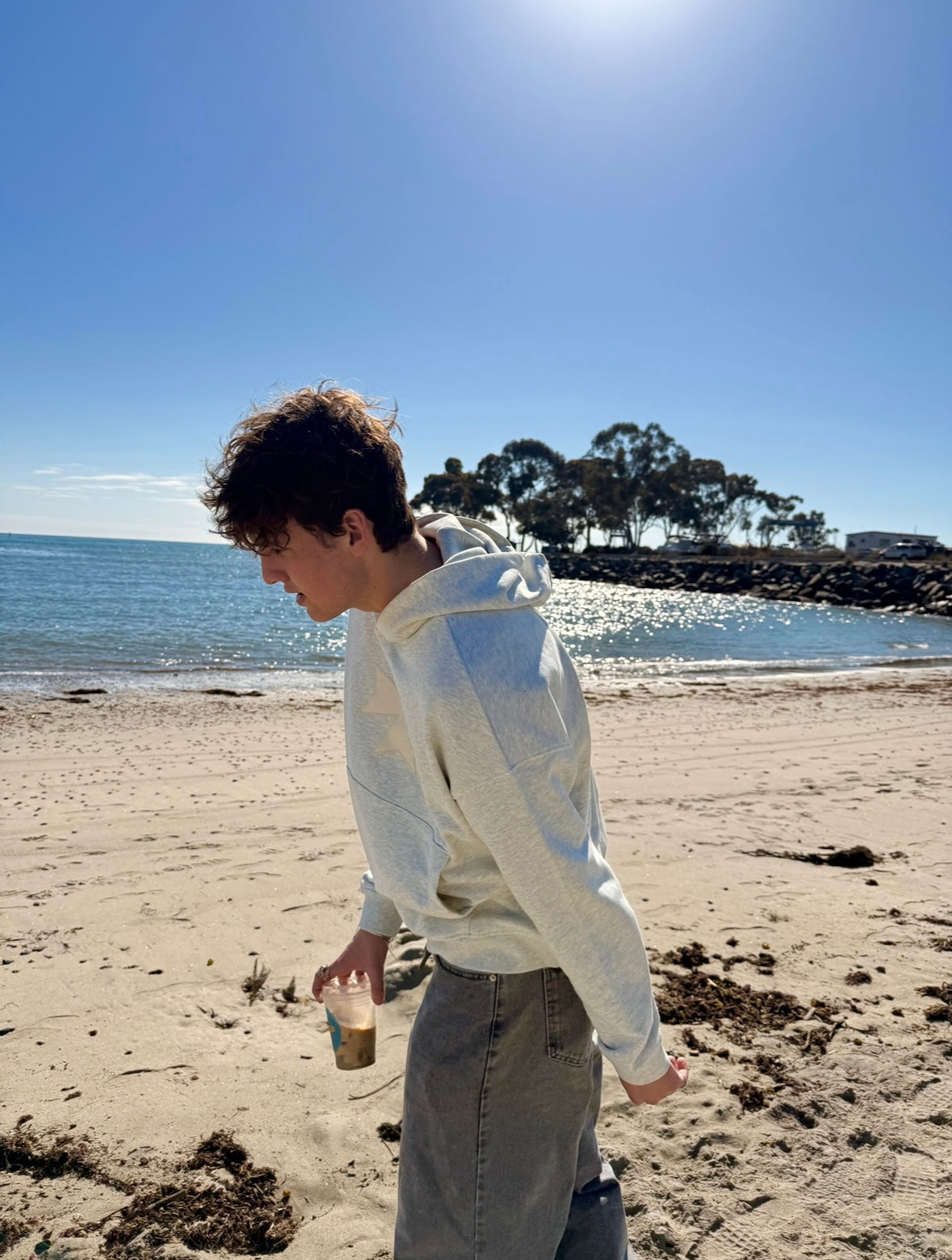 Light Grey Cross Hoodie