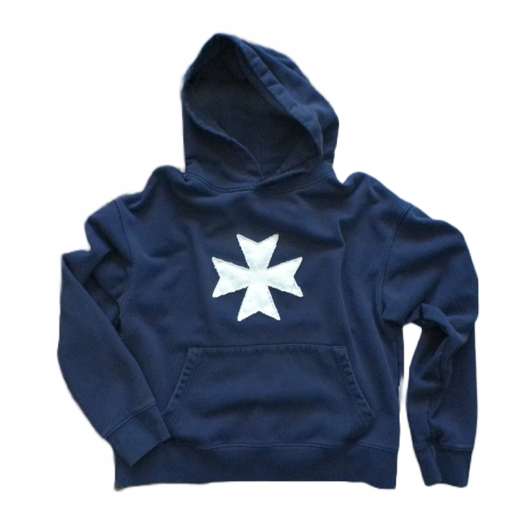 Navy Blue Cross Hoodie