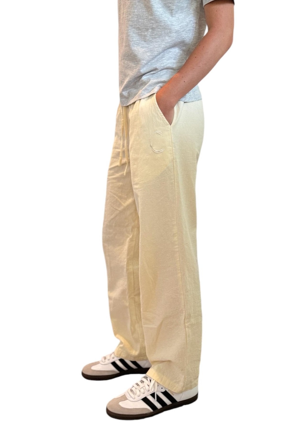 Buttercream White SunChaser Linen Pants