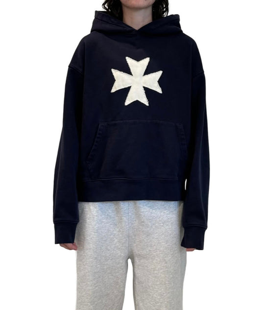 Navy Blue Cross Hoodie