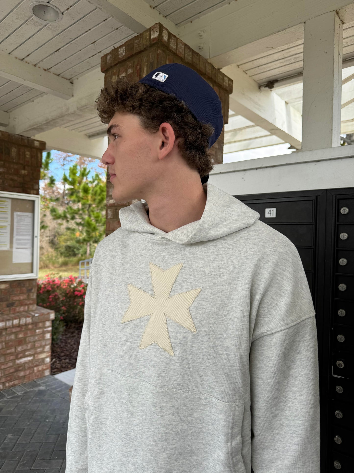 Light Grey Cross Hoodie