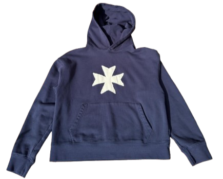 Navy Blue Cross Hoodie